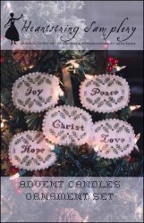 Advent Candles Ornament Set - Christmas Cross Stitch Pattern