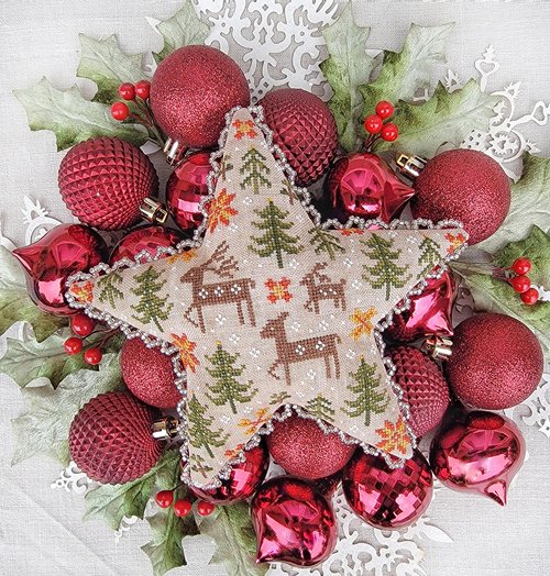 Winter Woodland Star And Sampler - Cross Stitch Pattern