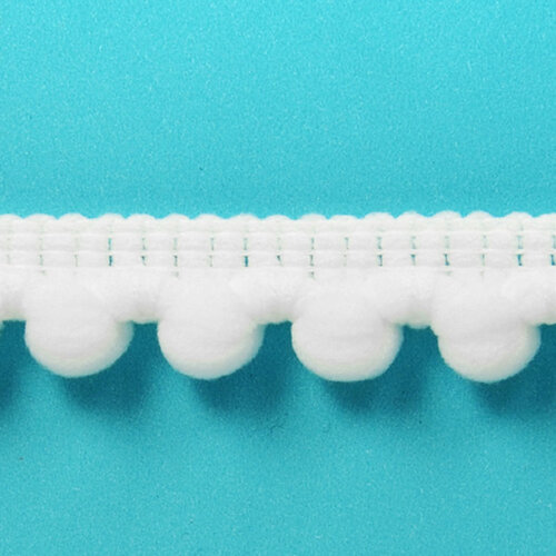 Baby Pom Fringe Trim White - 20 yards
