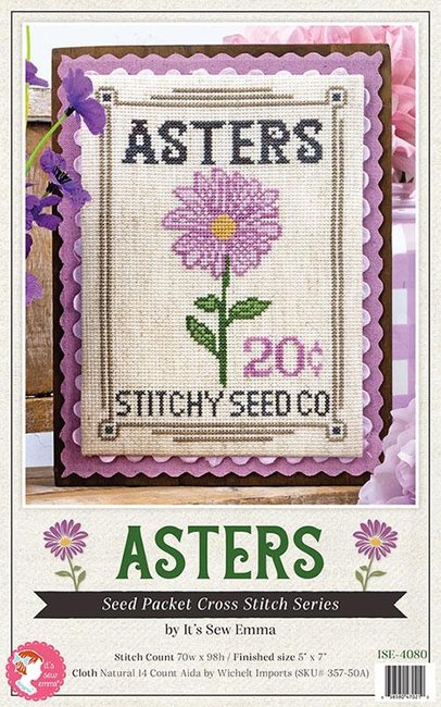 Asters Seed Packet - Cross Stitch Pattern