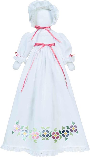 Cross-Stitch Flowers Pillowcase Doll - Embroidery Kit