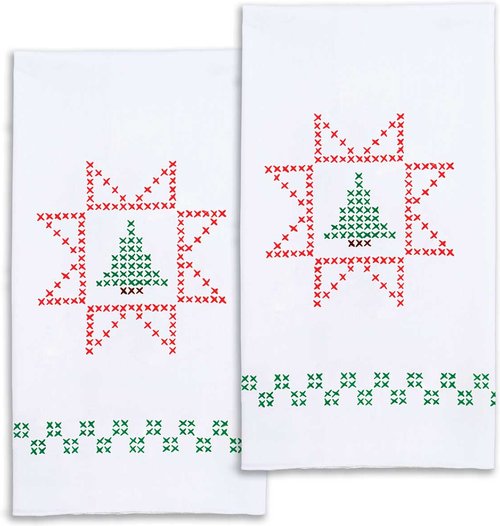 Cross-Stitch Christmas Tree - Hand Towel - Embroidery Kit