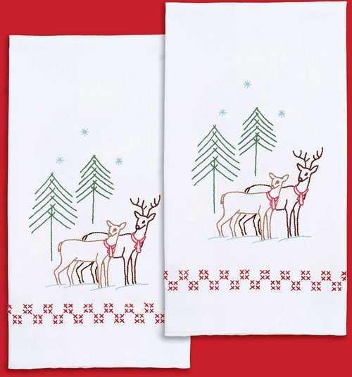 Reindeer - Christmas Hand Towels - Embroidery Kit