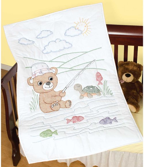 Fishing Bear Quilt Top - Embroidery Kit