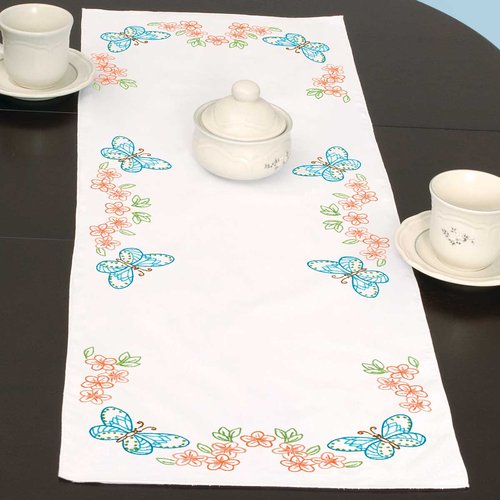 Butterflies & Flowers- Table Runner - Embroidery Kit