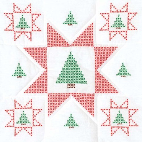 Cross-Stitch Christmas Tree - Quilt Blocks - Embroidery Kit
