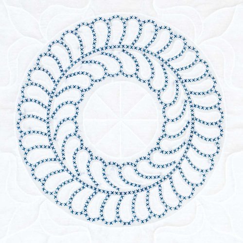 Cross-Stitch Feathering Circle Quilt Blocks - Embroidery Kit