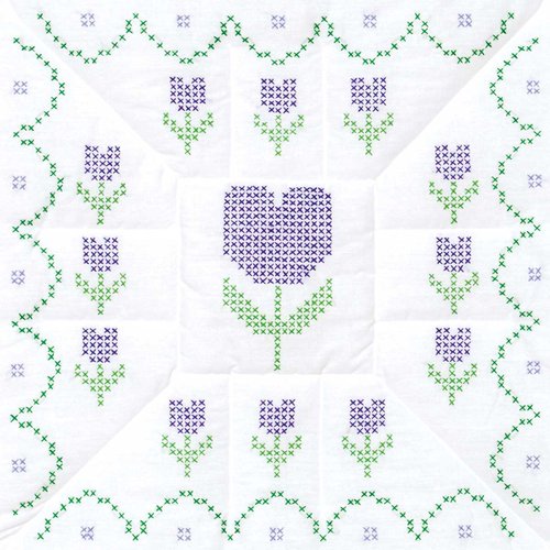 Cross-Stitch Tulips - Quilt Blocks - Embroidery Kit
