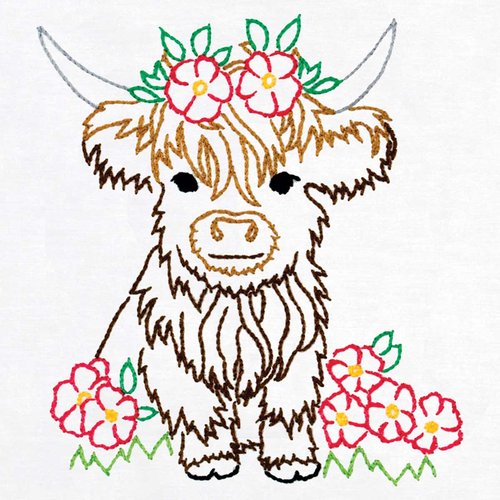 Highland Cow - Quilt Blocks - Embroidery Kit