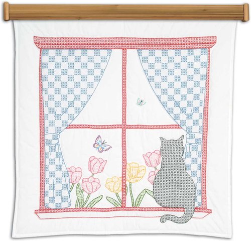 Cat in a Window - Wall Quilt - Embroidery Kit