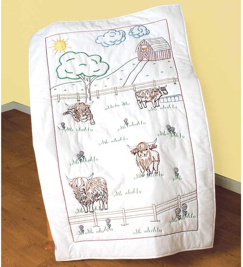 Highland Cows - Lap Quilt - Embroidery Kit