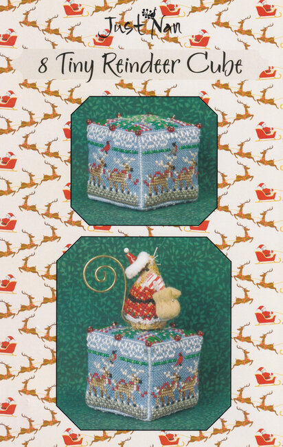 8 Tiny Reindeer Cube - Cross Stitch Pattern