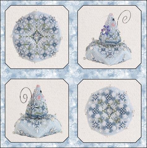 Frost Flower Garden Biscornu & Mouse - Cross Stitch Pattern