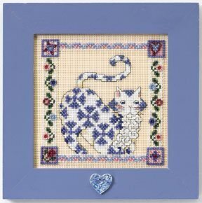 Sapphire Quilted Cat - Cross Stitch Kit