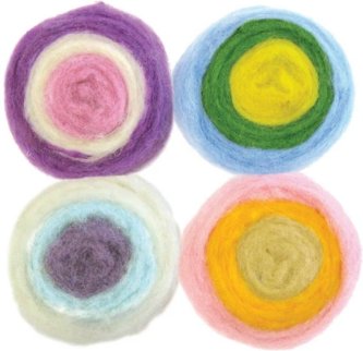 Multi-Color Pastel Roving Rolls - Needle Felting Wool