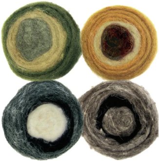 Multi-Color Earthtone Roving Rolls - Needle Felting Wool