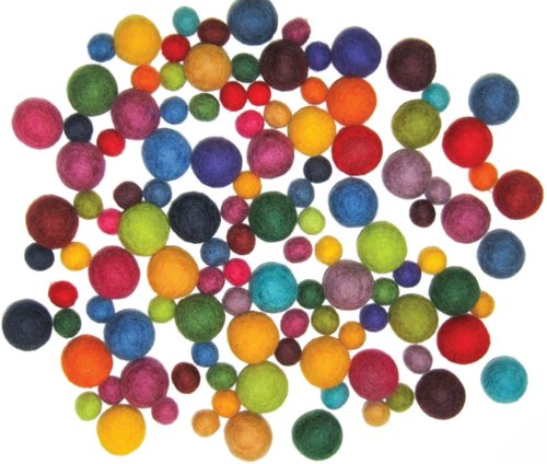 Value Pack Wool Embellishment Balls - Needle Felting 115 ct.