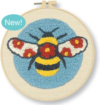Round Floral Bee - Punch Needle Kit
