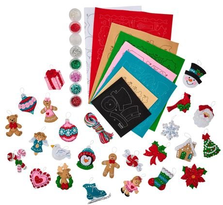 Modern Merry Minis - Christmas Ornament Felt Applique Kit