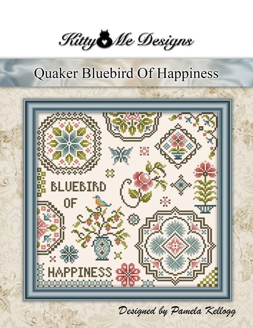 Bluebird Of Happiness Quaker Sampler - Cross Stitch Pattern