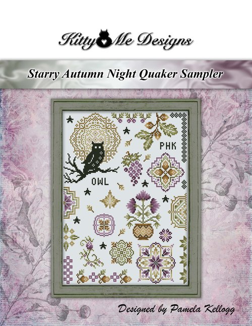 Starry Autumn Night Quaker Sampler - Cross Stitch Pattern