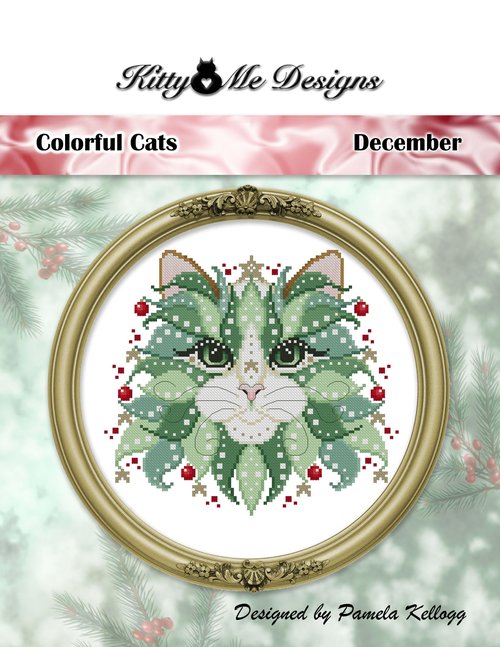 Colorful Cats - December - Christmas Cross Stitch Pattern