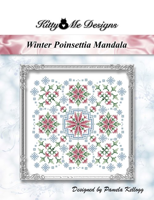 Winter Poinsettia Mandala - Christmas Cross Stitch Pattern