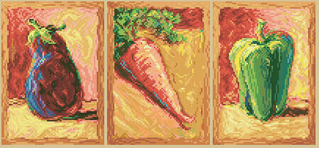 Vegetable Trio - Cross Stitch Pattern