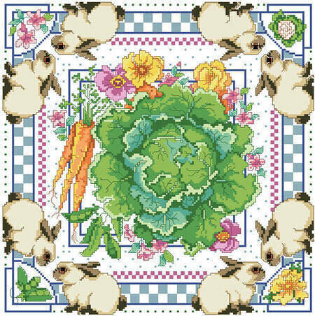 Vegetable Patch Pillow - Cross Stitch Pattern