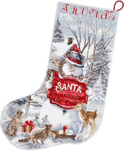 Please Stop Here Stocking - Christmas Cross Stitch Kit 