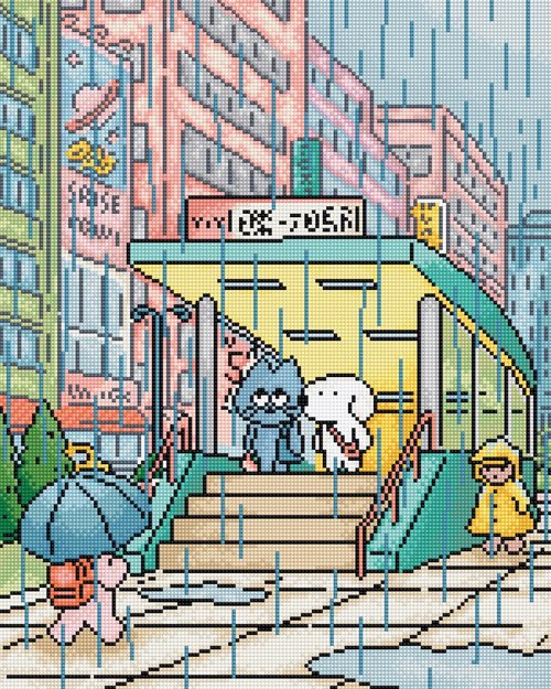 Rainy Station - Cross Stitch Kit