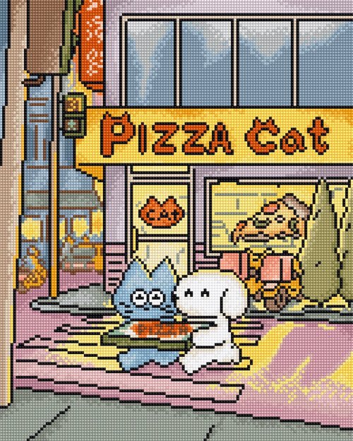 Pizza Cat - Cross Stitch Kit