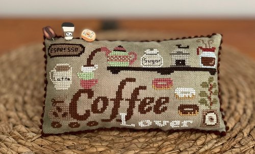 Coffee Lover Pillow - Cross Stitch Pattern
