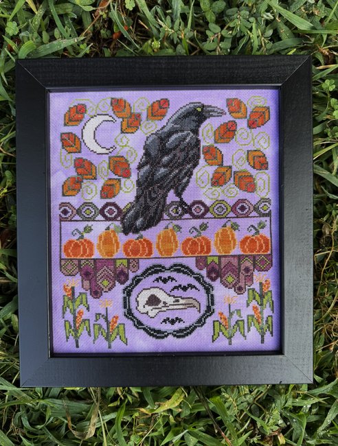 Autumn Raven - Halloween Cross Stitch Pattern