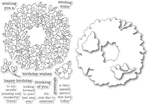 Memory Box Cherry Blossom Wreath - Clear Stamp and Die Set CL5256-D ...
