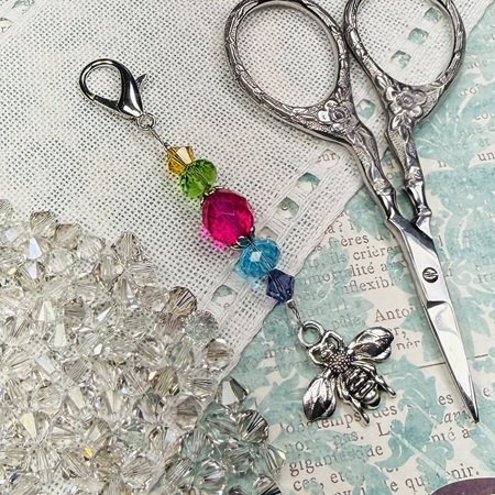 Summer Bee Mini Scissors Fob