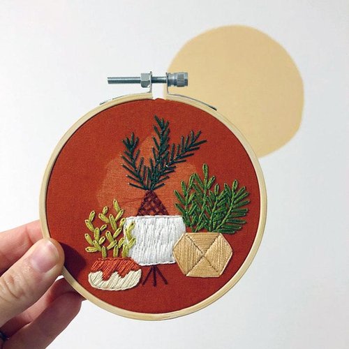 Happy Houseplant - Embroidery Kit