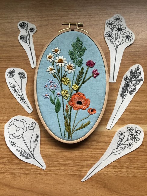 Stick & Stitch Wildflower Stems - Embroidery Patterns