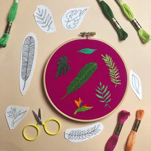 Stick & Stitch Tropical Plants - Embroidery Patterns
