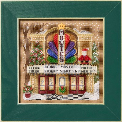 Movie Theater - Beaded Christmas Cross Stitch Kit