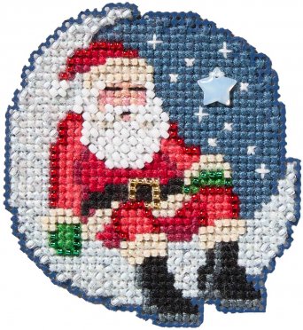 Sleepy Santa - Beaded Christmas Cross Stitch Kit
