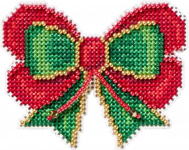 Holiday Bow - Beaded Christmas Cross Stitch Kit