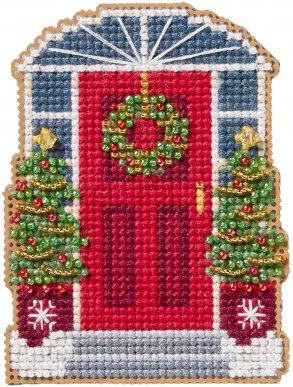 Door Decor - Beaded Christmas Cross Stitch Kit