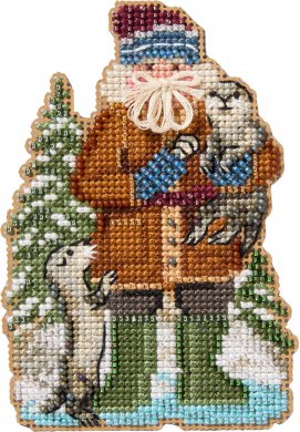 Glacier Bay Santa - Alaskan Santas - Beaded Cross Stitch Kit