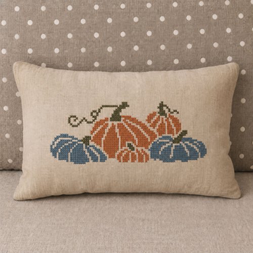 Blue Ribbon Pumpkins - Cross Stitch Pattern