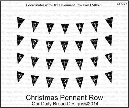 Christmas Pennant Row - Cling Rubber Stamp