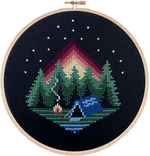 Camping Sunset - Cross Stitch Pattern