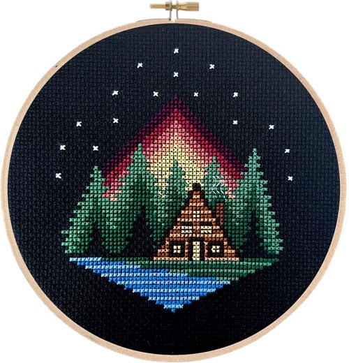 Cabin Sunset - Cross Stitch Pattern