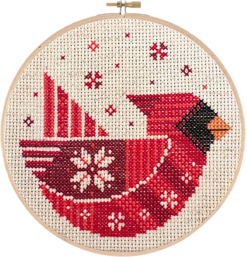 Festive Cardinal - Christmas Cross Stitch Pattern