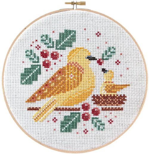 Turtle Doves - Christmas Cross Stitch Pattern